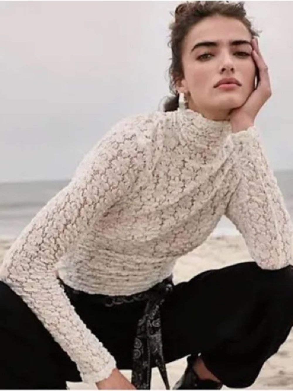 Free People Intimately Day & Night Lace Bodysuit Ivory Size M